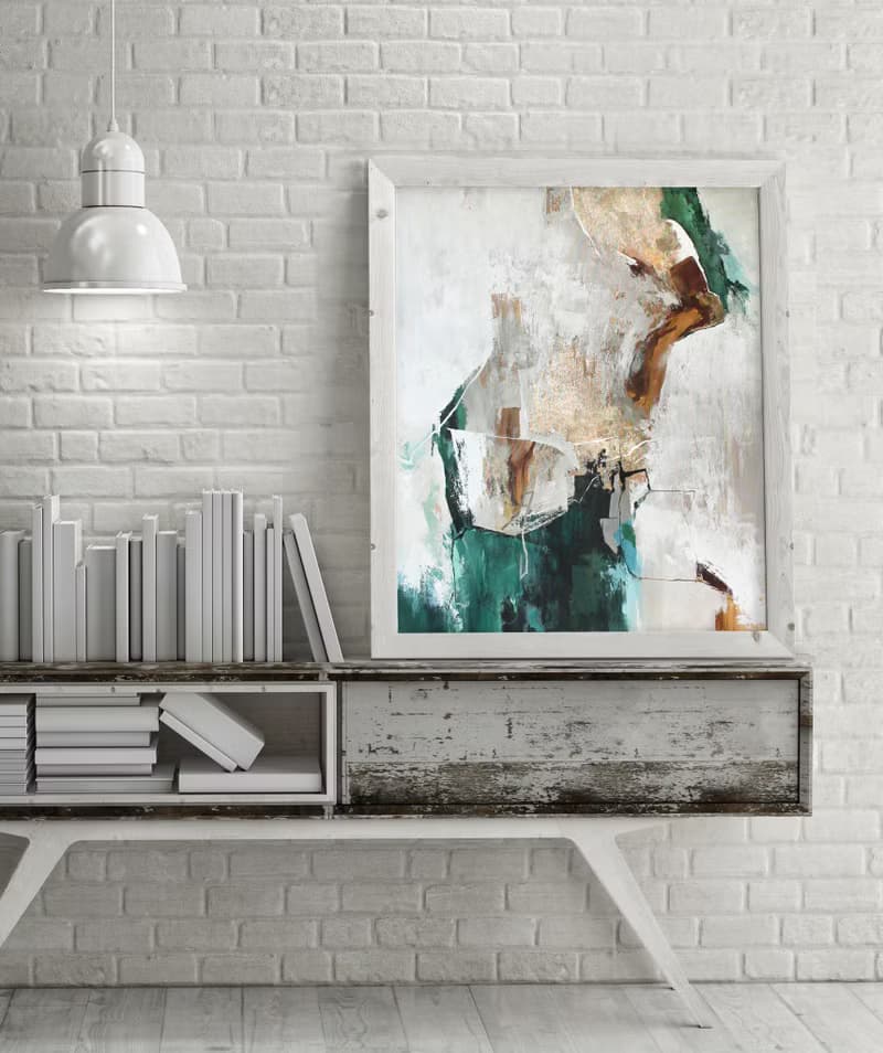 Emerald Gold Painting |  Emerald Gold Abstract | Emerald Art | Emerald Flow-5