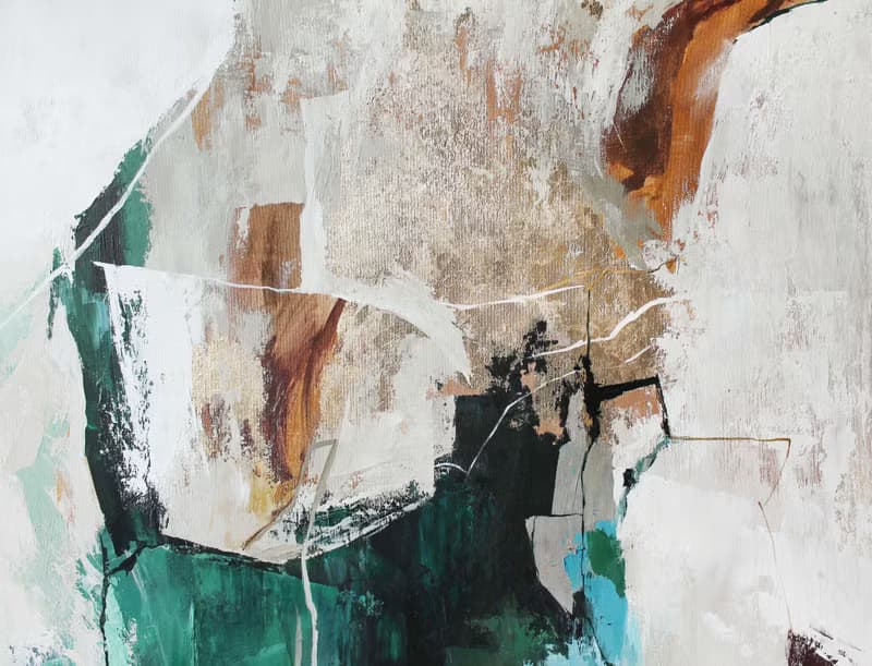 Emerald Gold Painting |  Emerald Gold Abstract | Emerald Art | Emerald Flow-5
