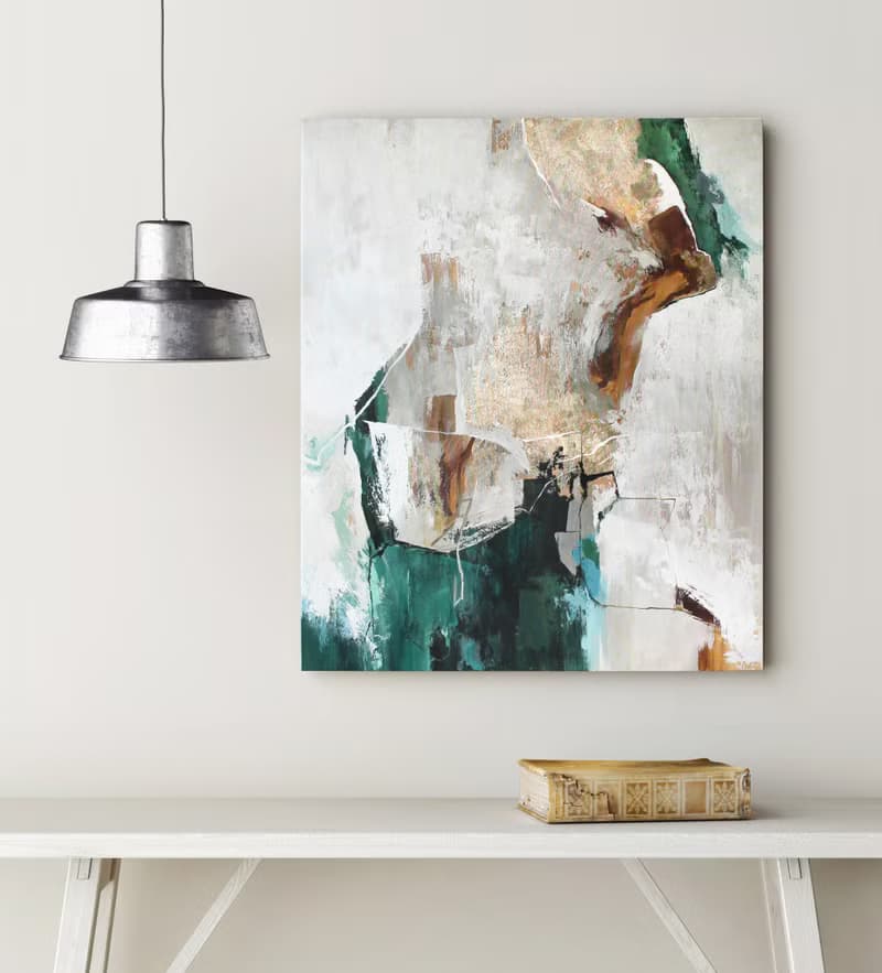 Emerald Gold Painting |  Emerald Gold Abstract | Emerald Art | Emerald Flow-5