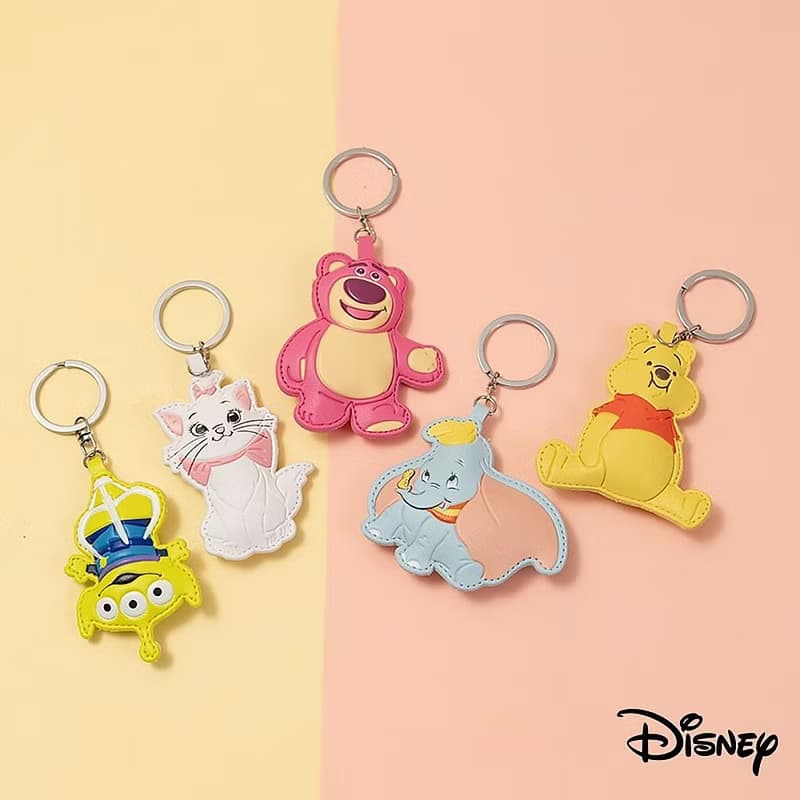 【療癒小物】迪士尼 Disney 立體Q萌鼓鼓皮革鑰匙圈 鑰匙扣 吊飾