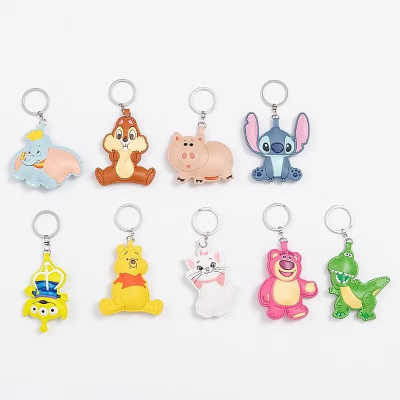 【療癒小物】迪士尼 Disney 立體Q萌鼓鼓皮革鑰匙圈 鑰匙扣 吊飾