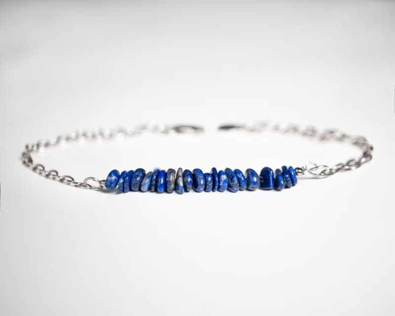 Lapis Lazuli Bracelet, 925 Silver, Taurus, Virgo Birthstone, Sagittarius Gift