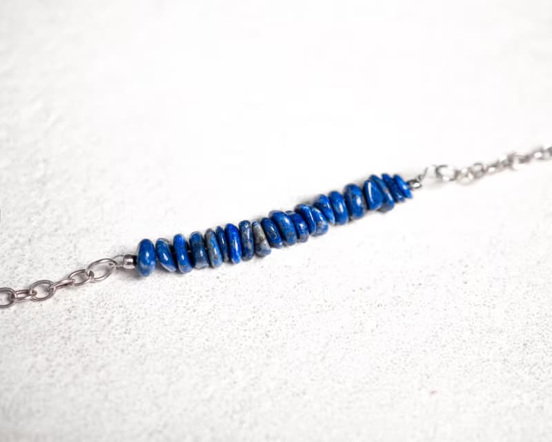 Lapis Lazuli Bracelet, 925 Silver, Taurus, Virgo Birthstone, Sagittarius Gift