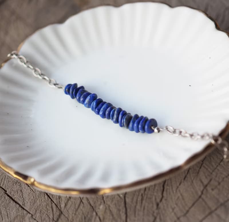Lapis Lazuli Bracelet, 925 Silver, Taurus, Virgo Birthstone, Sagittarius Gift