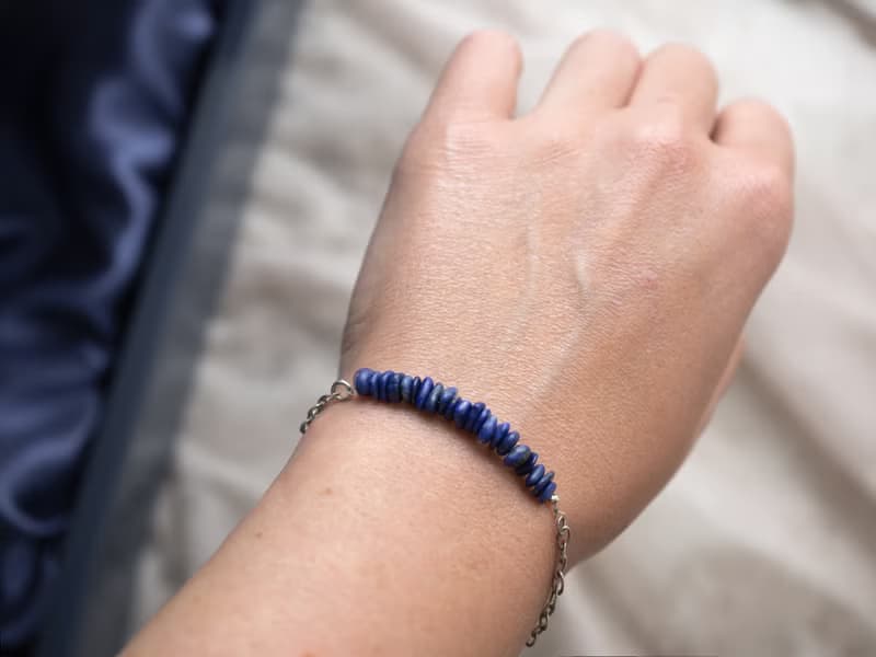 Lapis Lazuli Bracelet, 925 Silver, Taurus, Virgo Birthstone, Sagittarius Gift