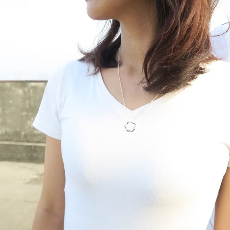 緞帶扭結項鍊 女款 925純銀項鍊 女生項鍊