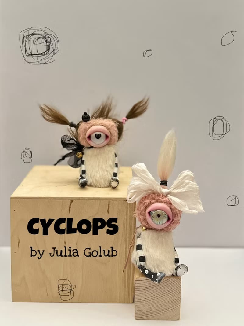 Cute ooak plush artist monster,  tiny cyclops - baby _ MADE-TO-ORDER!