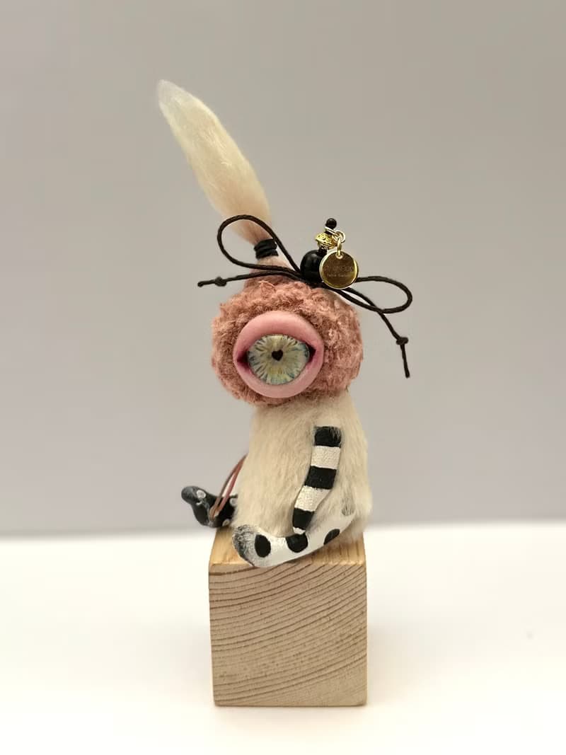 Cute ooak plush artist monster,  tiny cyclops - baby _ MADE-TO-ORDER!