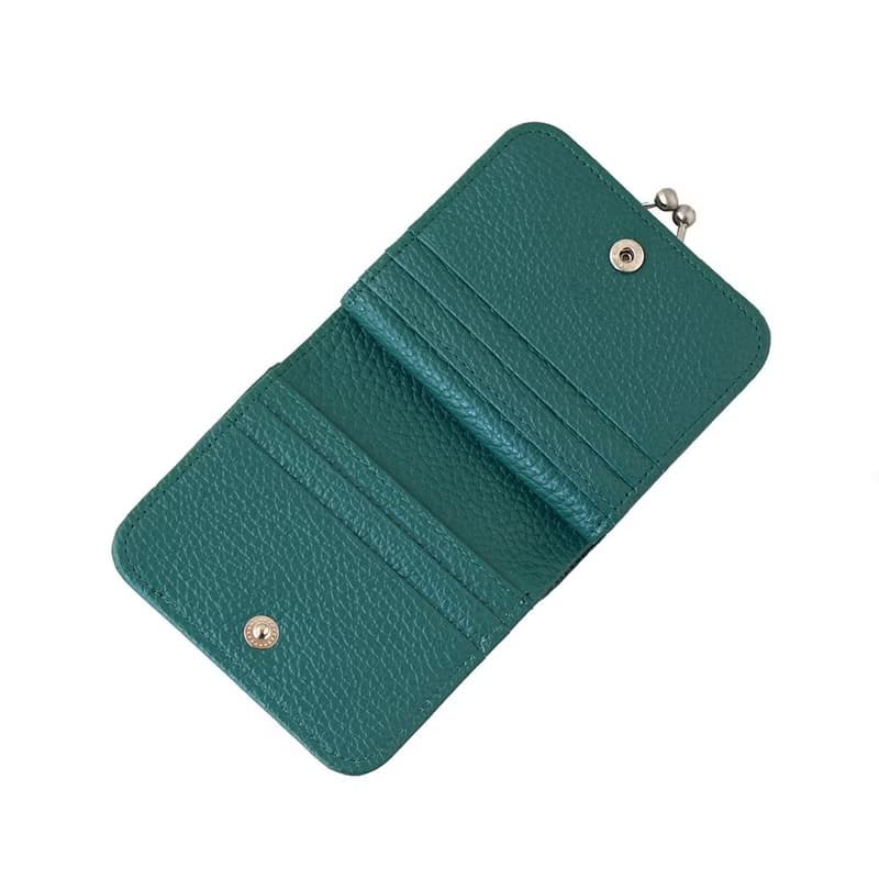 日本典雅質感 女性珠扣牛皮手工短夾 Made in Japan by Folna