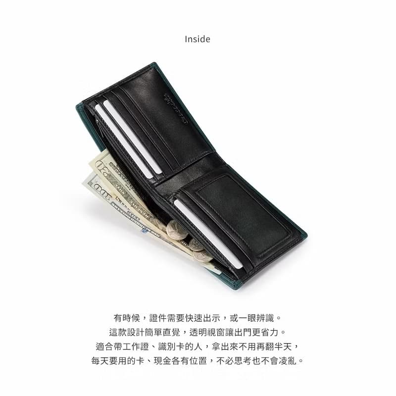 【情侶送禮/24H出貨】男生短夾 錢包 5卡 雙鈔拉鍊-0103-11804