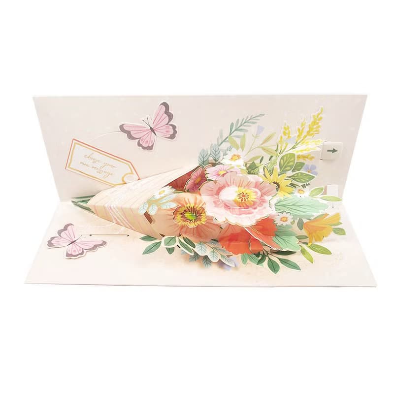 多用途立體卡-溫馨花束【Up With Paper-橫式全景 母親/生日/祝福