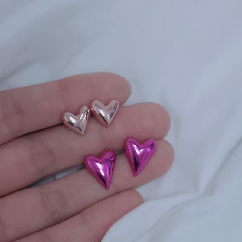 925 Silver heart color earring C.E 304