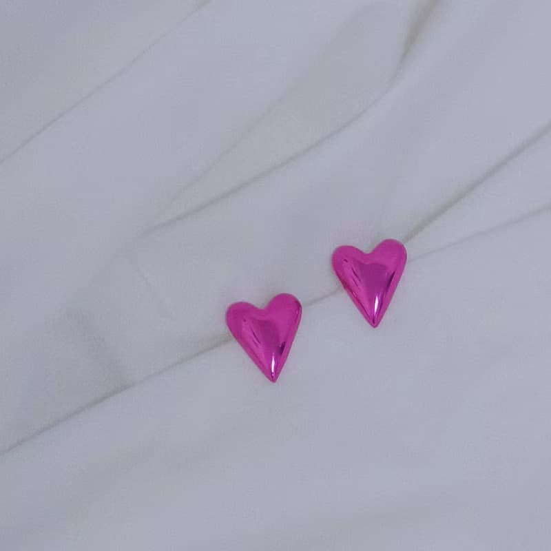 925 Silver heart color earring C.E 304