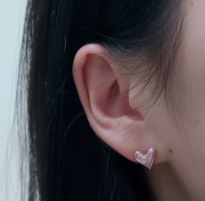 925 Silver heart color earring C.E 304