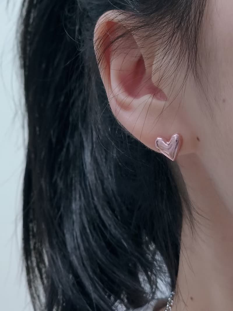 925 Silver heart color earring C.E 304