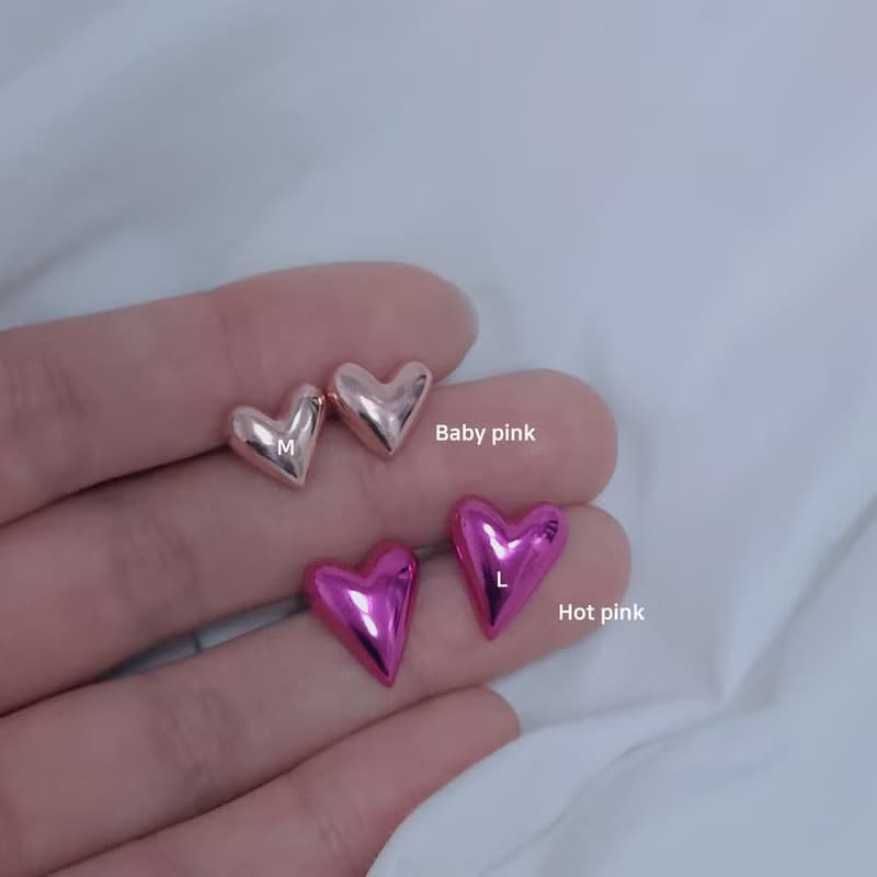 925 Silver heart color earring C.E 304