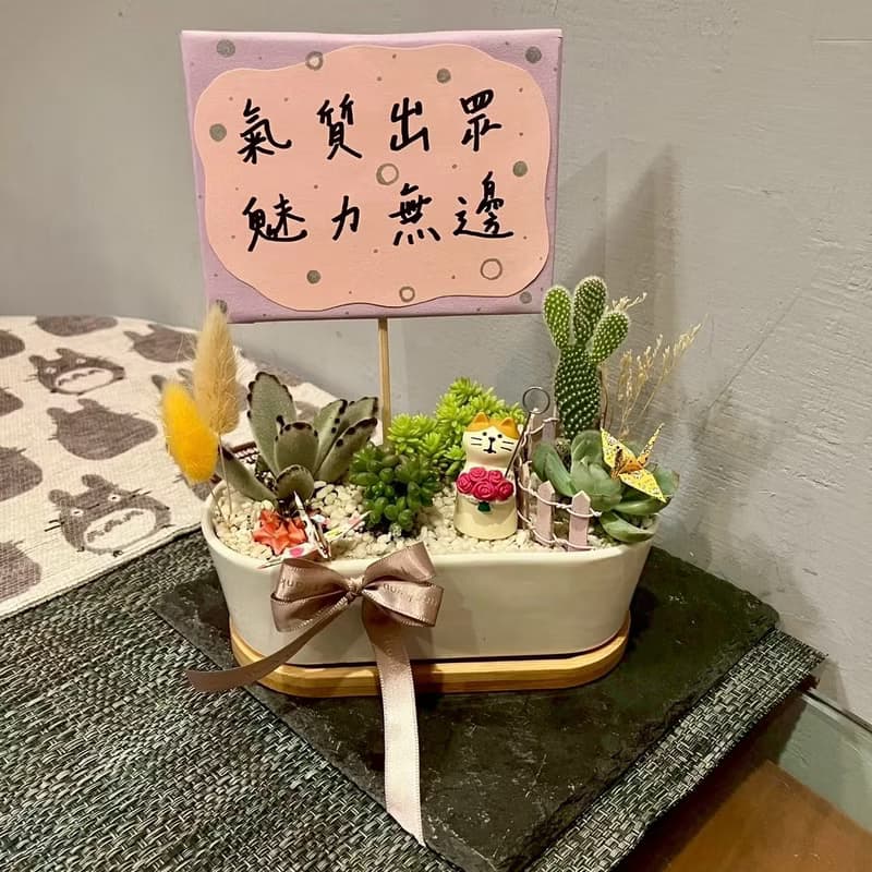 捧花貓 台中 多肉組盆 多肉植物 植栽送禮 母親節送禮 聖誕節 貓