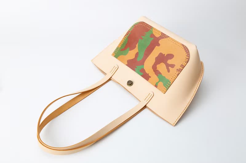 【切线派】手工真皮船型托特包手提包可肩背迷彩撞色 tote