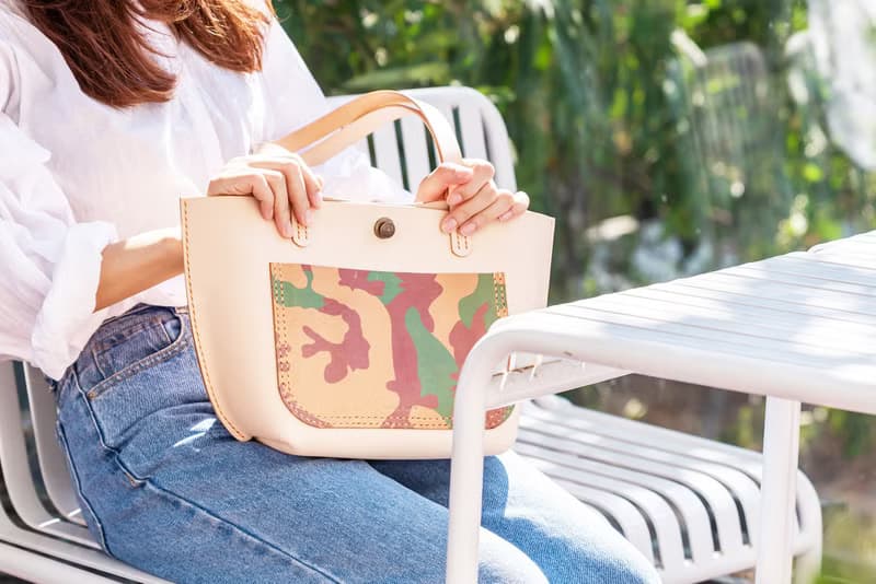 【切线派】手工真皮船型托特包手提包可肩背迷彩撞色 tote