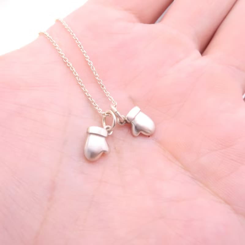 冬季手套 - 純銀迷你小物 項鍊