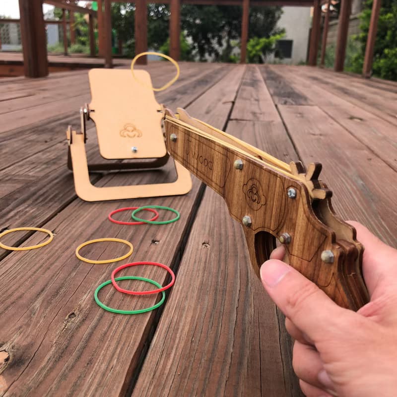 【手作DIY】牛仔手槍 童玩 玩具 遊戲 木質 質感 小朋友 射擊