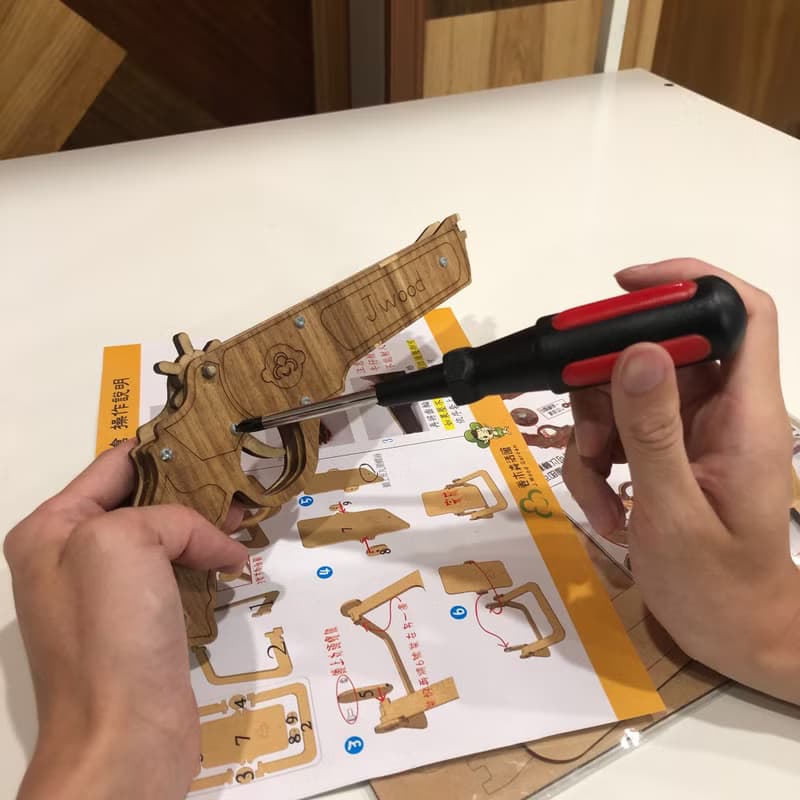 【手作DIY】牛仔手槍 童玩 玩具 遊戲 木質 質感 小朋友 射擊