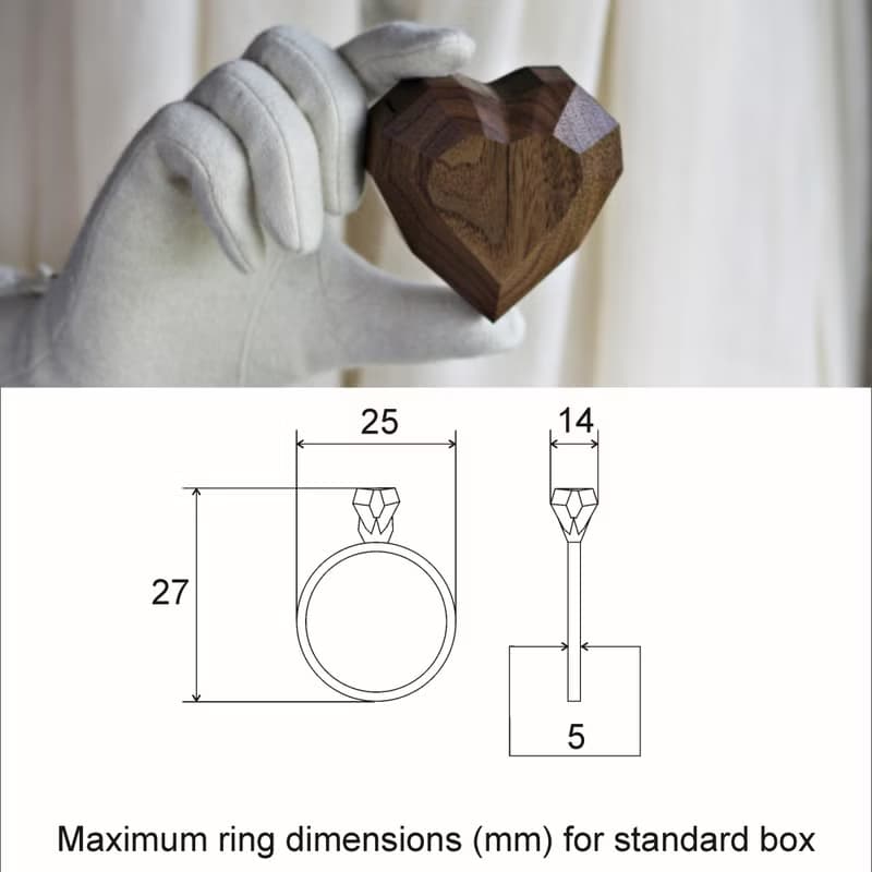 Unique rotating heart shape proposal ring box