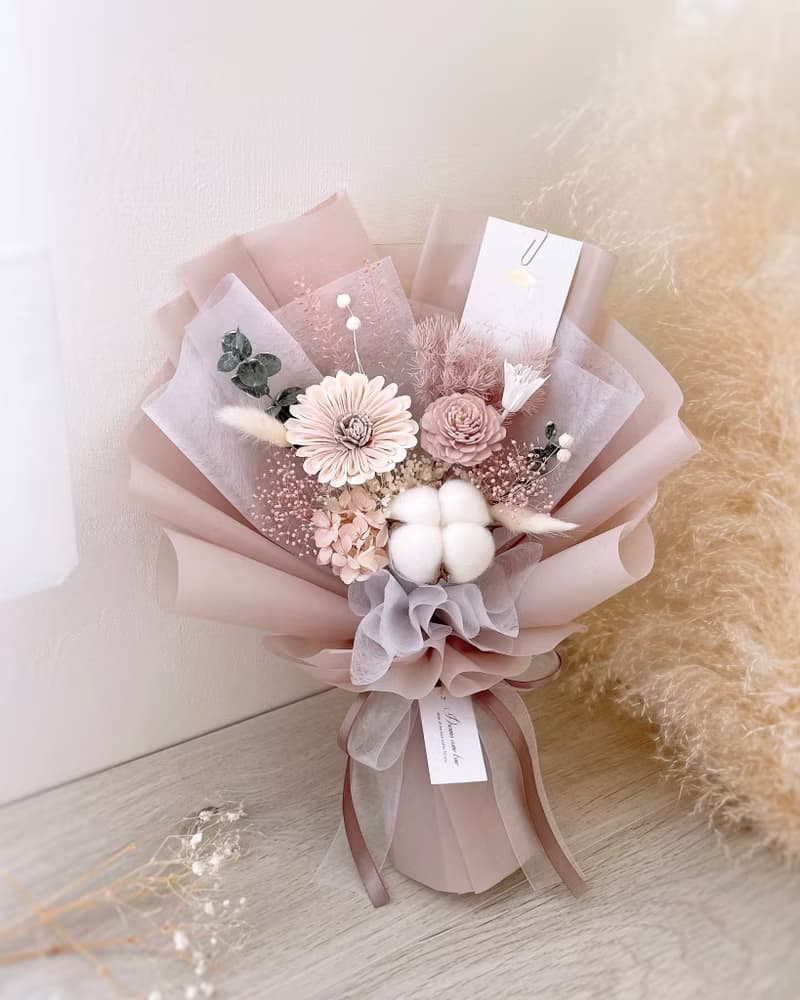 向日葵花束-晨霧微光 l 附贈白色開窗提袋 畢業花束 太陽花花束