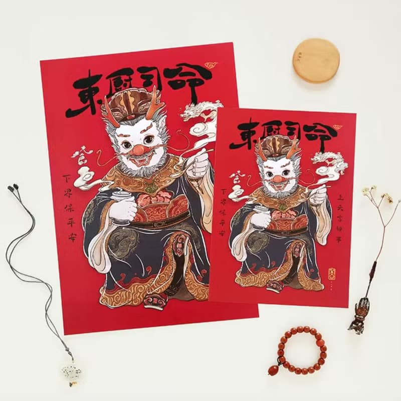 中國風 灶神灶王爺畫像門神貼紙
