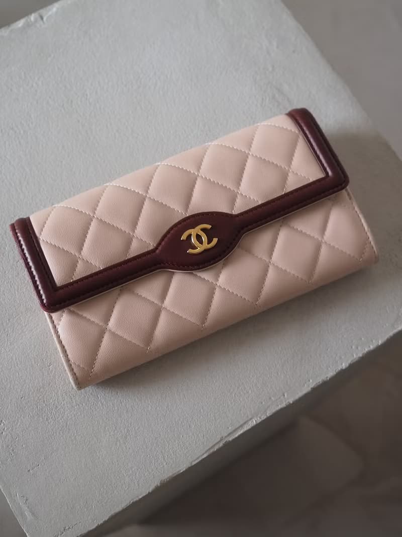 CHANEL シャネル バイカラー ロング ウォレット 長財布 ピンク ボルドー ヴィンテージ