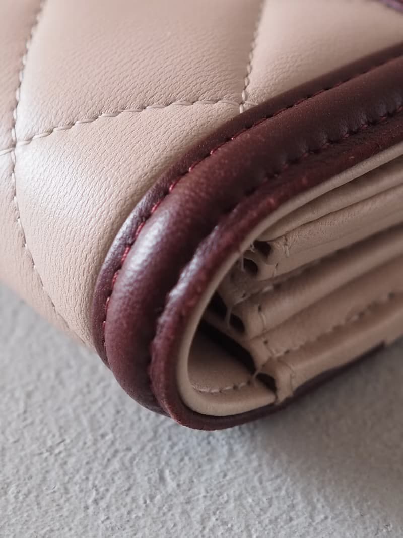 CHANEL シャネル バイカラー ロング ウォレット 長財布 ピンク ボルドー ヴィンテージ