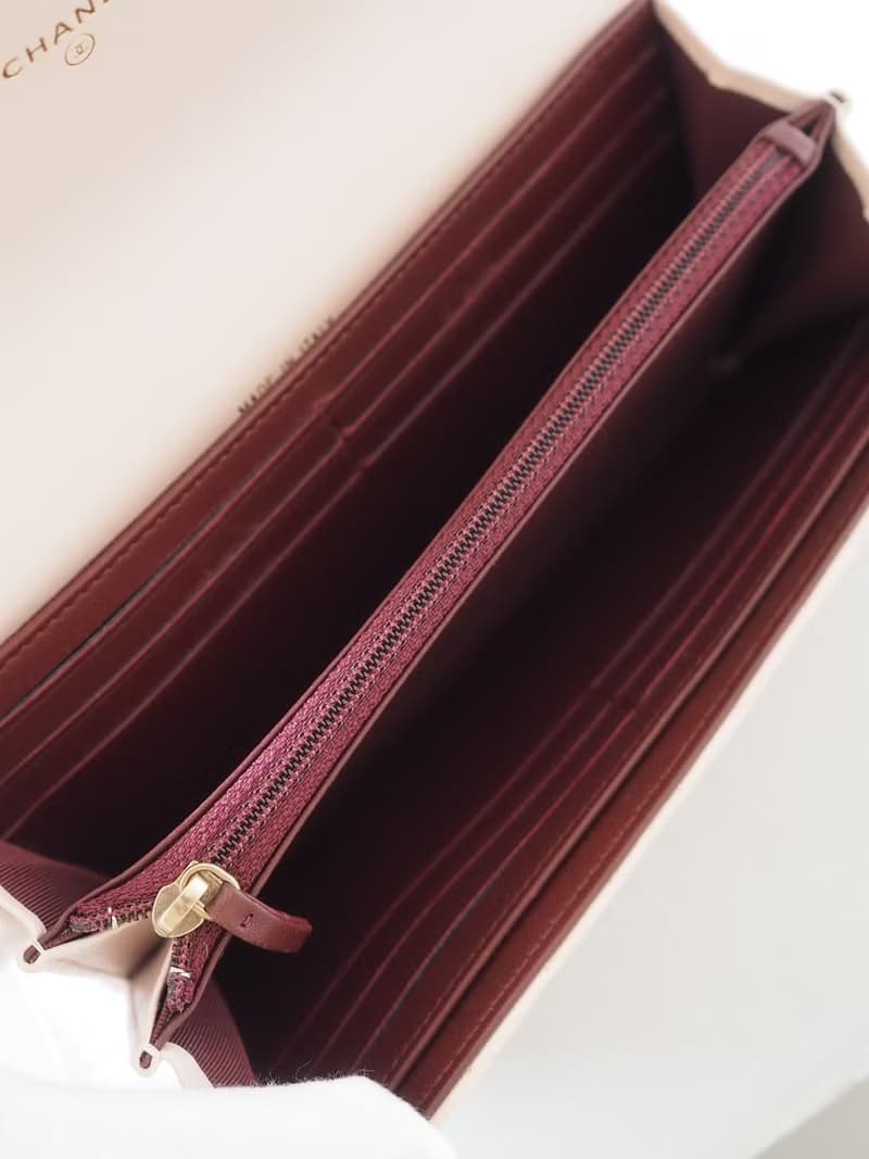 CHANEL シャネル バイカラー ロング ウォレット 長財布 ピンク ボルドー ヴィンテージ