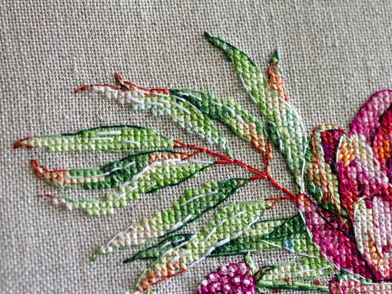 【數位】Raspberry & Artichoke Bouquet I - watercolor PDF cross stitch pattern