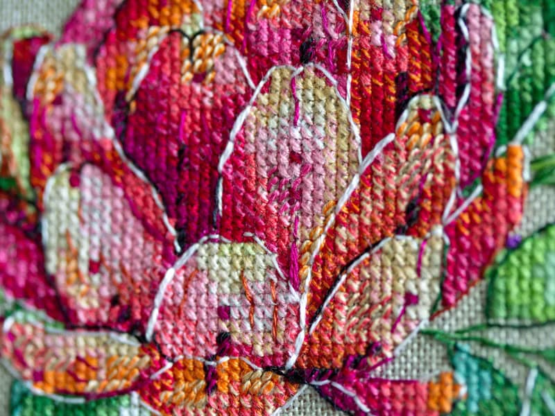 【數位】Raspberry & Artichoke Bouquet I - watercolor PDF cross stitch pattern