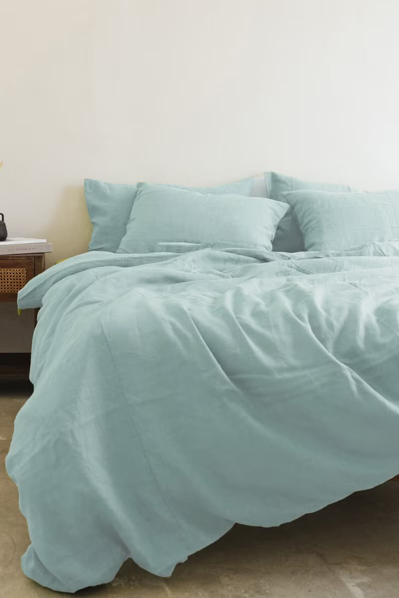 Sea glass linen duvet cover / Softened linen / Comforter cover / Quilt cover