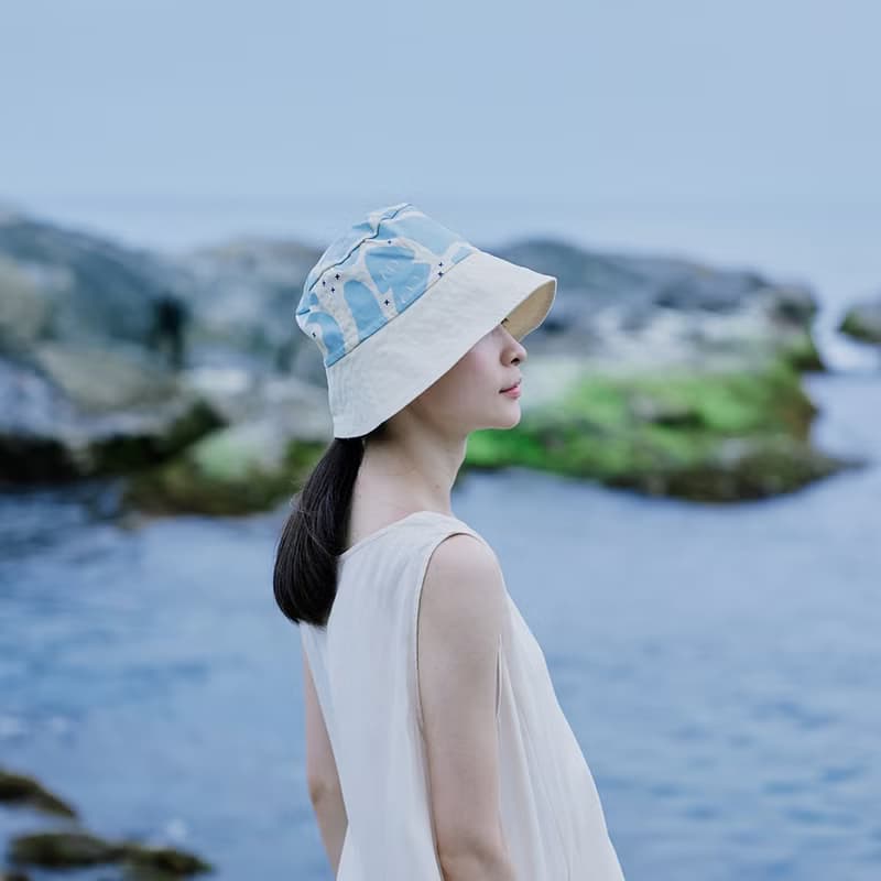 遮陽漁夫帽(有機棉)/大地旅人/迷途霧藍