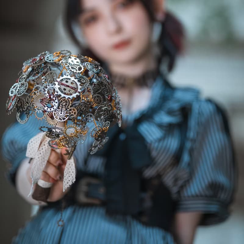 蒸汽朋克 steampunk 婚慶 婚禮攝影 齒輪花 金屬 新娘手捧 花束