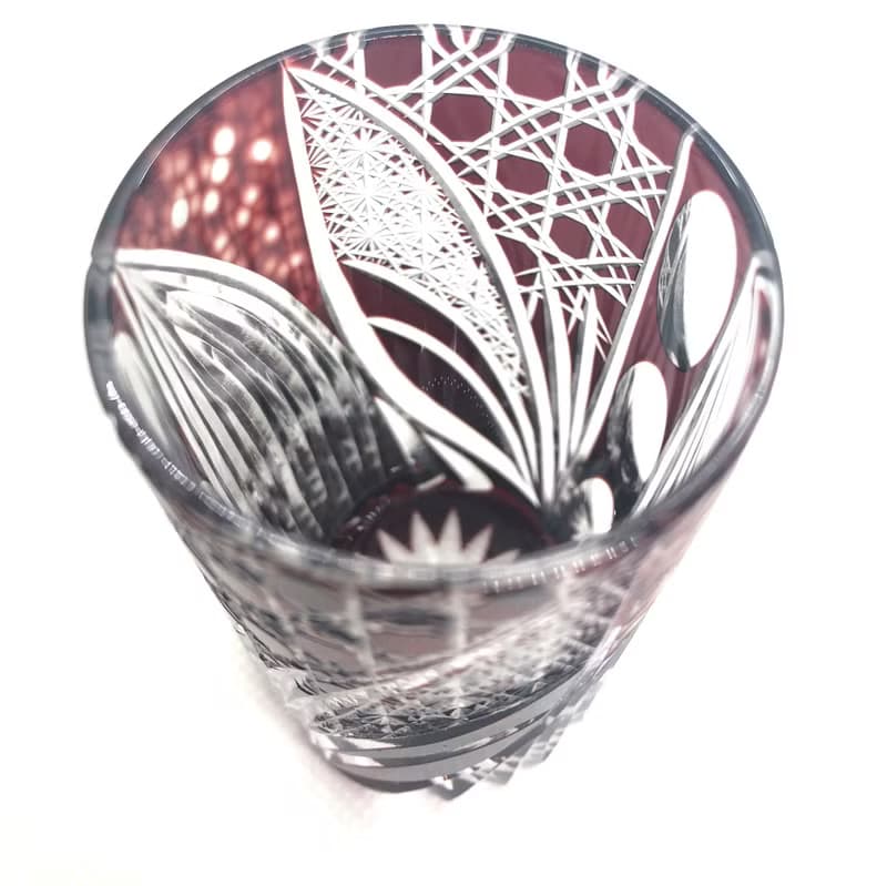 Agave de Juvia Red Cut glass/Shot glass/Gift/Present/Design/High quality/Cut glass artist/Cut glass craftsman