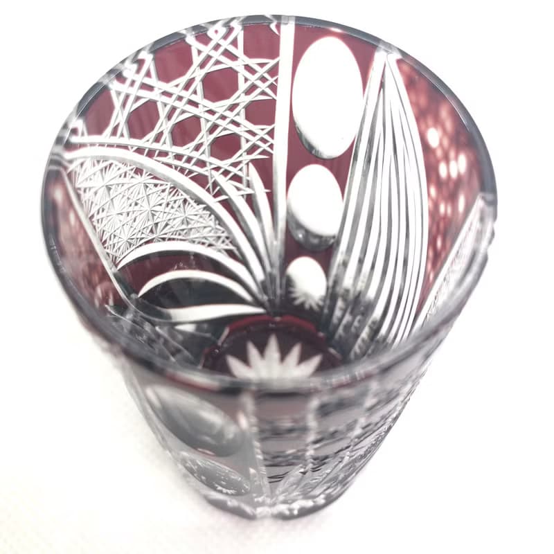 Agave de Juvia Red Cut glass/Shot glass/Gift/Present/Design/High quality/Cut glass artist/Cut glass craftsman