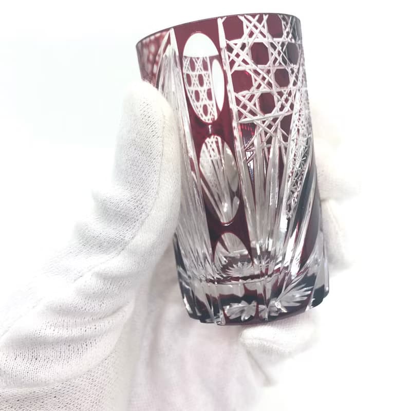 Agave de Juvia Red Cut glass/Shot glass/Gift/Present/Design/High quality/Cut glass artist/Cut glass craftsman