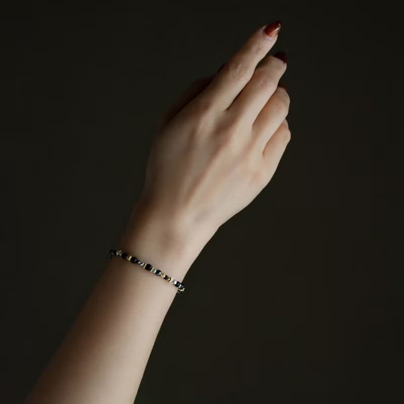 影 l 白水晶黑曜石天眼珠手鍊 C1693