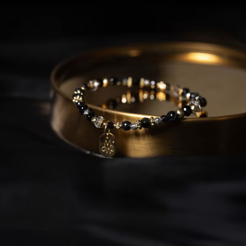 影 l 白水晶黑曜石天眼珠手鍊 C1693