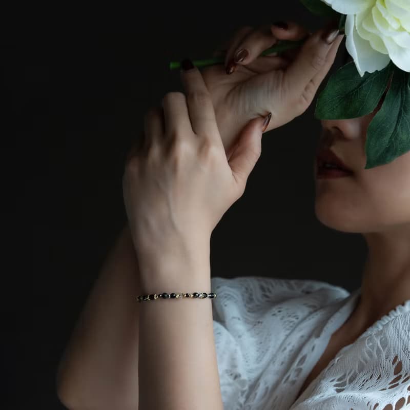 影 l 白水晶黑曜石天眼珠手鍊 C1693