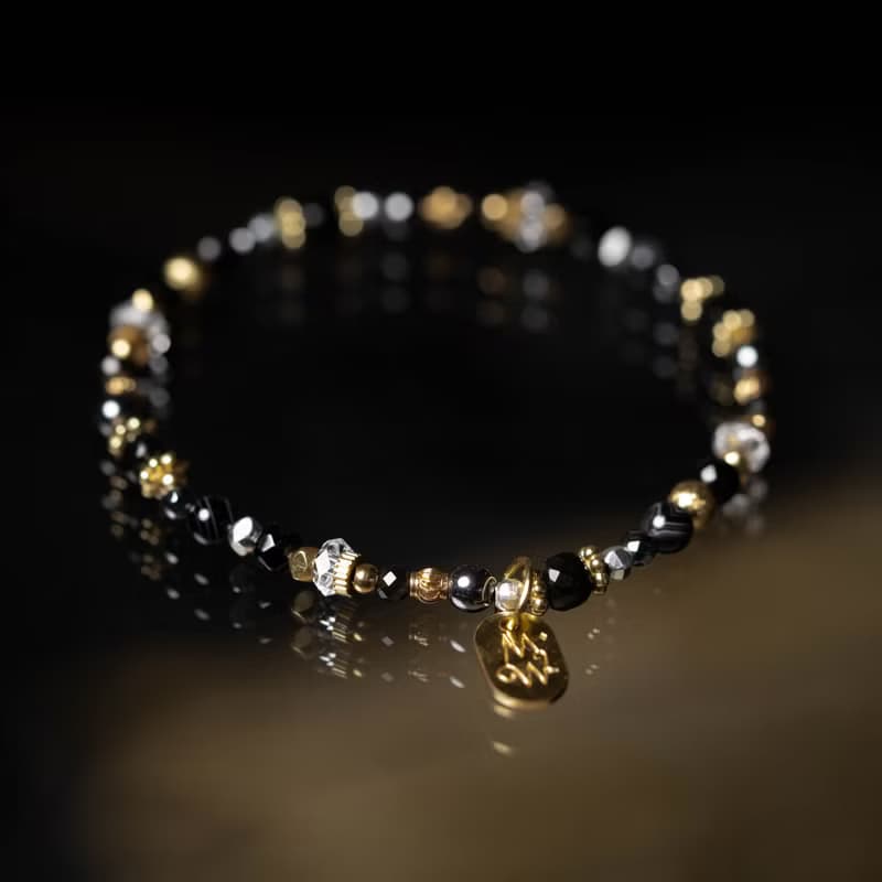 影 l 白水晶黑曜石天眼珠手鍊 C1693