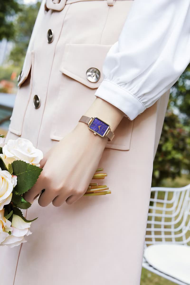 【MOONART】方型手錶 藝月系列-紫雨+ 女裝手錶 珍珠貝藝術手錶