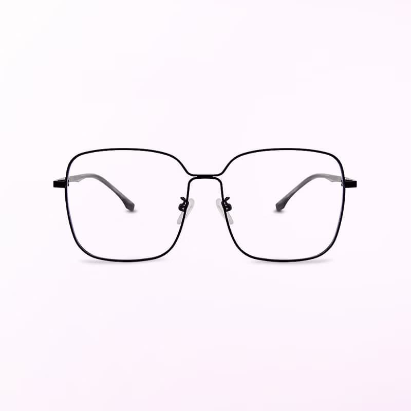 巴塞隆納的自然線條│燕尾黑未來感縷空金屬方框UV400濾藍光眼鏡