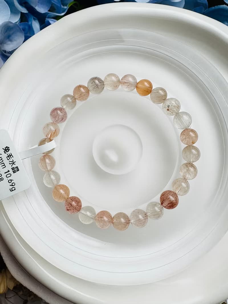 小精品拉絲氣質彩兔毛水晶6.3-6.6mm10.69g細絲星閃氣質首選