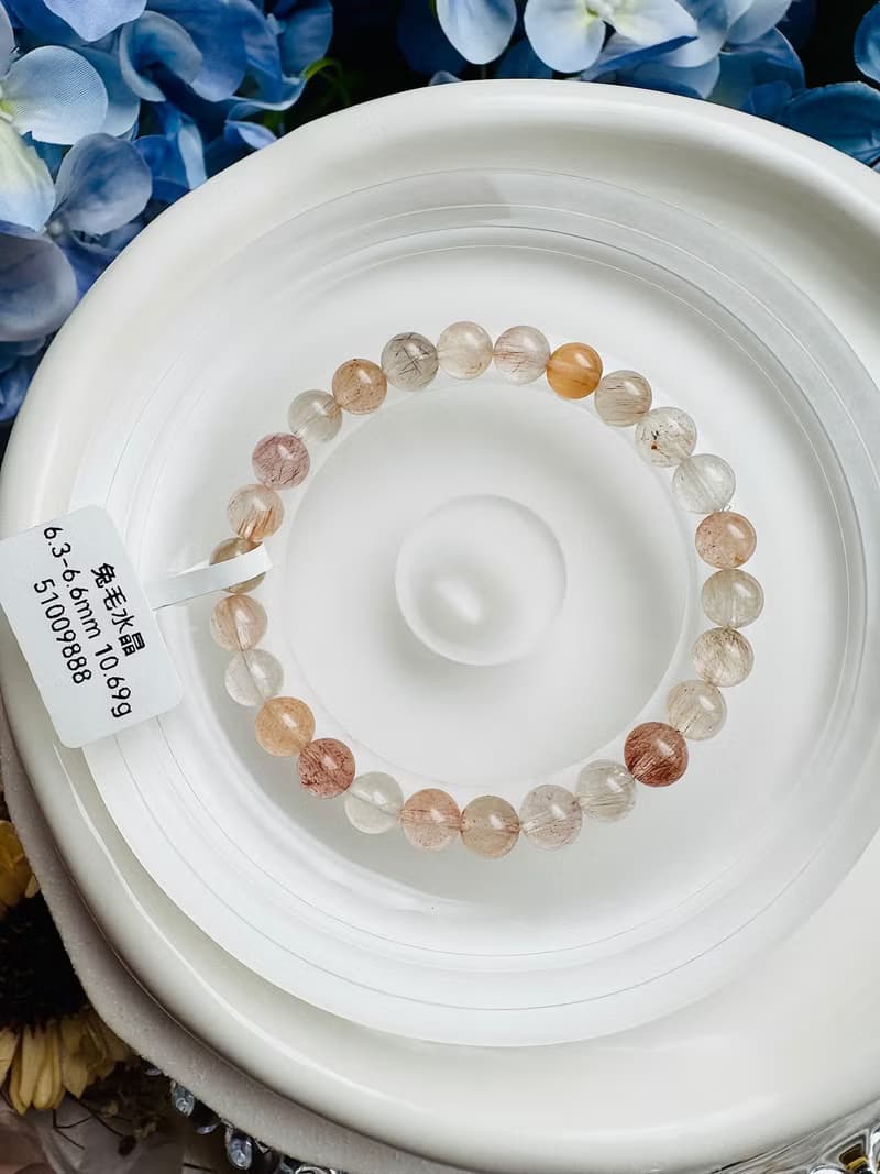 小精品拉絲氣質彩兔毛水晶6.3-6.6mm10.69g細絲星閃氣質首選