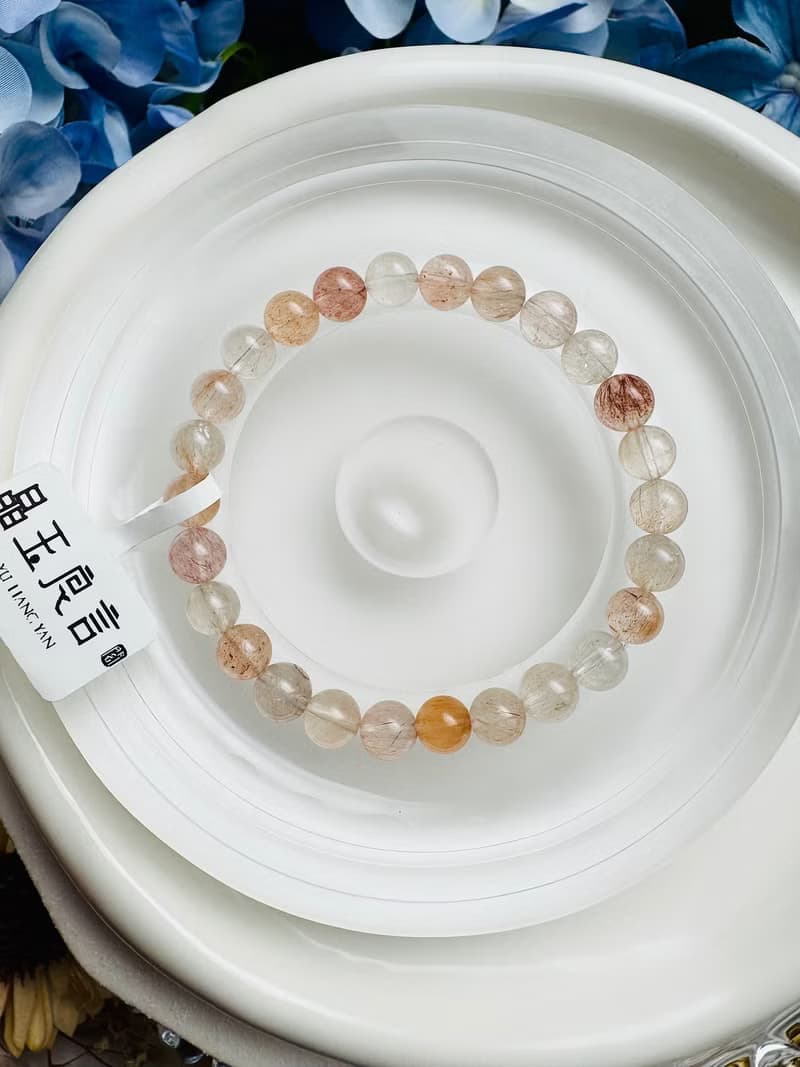 小精品拉絲氣質彩兔毛水晶6.3-6.6mm10.69g細絲星閃氣質首選