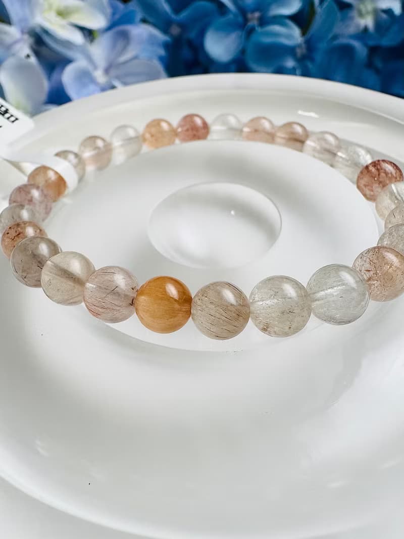 小精品拉絲氣質彩兔毛水晶6.3-6.6mm10.69g細絲星閃氣質首選